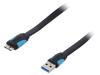 VAS-A12-B100 Кабель; OTG,плоские,USB 3.0; вилка USB A,вилка micro USB B; 1м