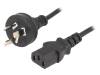 KAB-AUS-P3-1.8-BK Кабель; IEC C13 "мама", SAA/3/15; 1,8м; черный; ПВХ; 3x0,75мм2; 10А