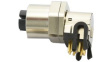 MSXS-08PFFR-SF7003 M12 Right Angle Socket Sensor Connector, 8 Poles, X-Coded, Solder