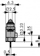 1056.0351 Микровыключатель 2 A Толкатель Щелчковый переключатель 1 переключающий (CO)