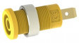 RND 350-00061 Banana Socket  diam.4mm Yellow 36A Faston Terminal, 4.8 x 0.8 mm