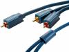 CLICK-C-70459 Кабель; вилка RCA, вилка RCA x2; 7,5м; Покрытие: позолота; синий