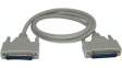 RND 765-00038 D-Sub Cable 25-Pin Male-Male 1 m Grey