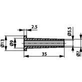 HV 2101, Anti-kink sleeve diam. 5.5 mm 35 mm Black - 632-01010, HellermannTyton