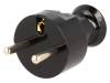 W-10127, Разъем: питания AC; круглый, с заземлением; вилка; "папа"; черный, PLASTROL
