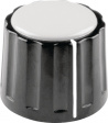 332.61 Plastic rotary knob with line black 20 mm