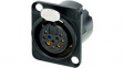 NC10FD-LX-B XLR Connector, 10 Poles 8+2 Pole Soldering Connection Black