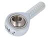 GN 648.2-12-M12-W, Шарнирная головка; Резьба: M12; Мат-л: PTFE,сталь; Шаг: 1,75, ELESA+GANTER