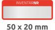 6907 Inventory Labels, 10 sheets/50 labels, 50 x 20 mm, Silver / Red