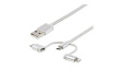 LTCUB1MGR Charging Cable USB-A Plug - Apple Lightning/USB-C Plug/USB Micro-B Plug 1m USB 2