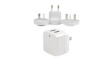 USB2PACWH Dual Port USB Wall Charger, 5V, USB A Socket, 1 A/2.4 A