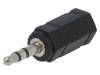 CA1102 Jack 2,5мм гнездо, вилка Jack 3,5мм; Цвет: черный