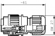 CA 6 LS Cable connector, 6p+E CA Poles=7 Male