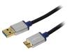 BUAM315 Кабель; USB 3.0; вилка USB A, вилка micro USB B; 1,5м; черный