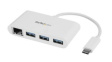 HB30C3A1GEA USB Hub, 3x USB A Socket/RJ45 Socket - USB C Plug