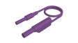 MAL S WS-B 100/2,5 VIOLET Test Lead, Plug, 4 mm - Socket, 4 mm, Violet, Nickel-Plated Brass, 1m