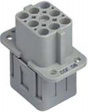 CQF 08 CQ , 8 poles + earth, female insert, for female contacts 16A