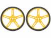 POLOLU WHEEL 70X8MM PAIR – YELLOW, Колесо; Диам.вала:3мм; Ось: D-образный профиль; желтый; резина, POLOLU
