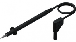 PL 2600 SIL S WS black, Test probe lead diam. 4 mm Safety Plug 90° 100 cm Black Sili, SKS Kontakttechnik