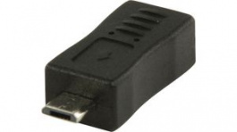 VLCP60904B, Adapter USB Micro-B 2.0 Plug - USB Mini 5-Pin Socket Black, Valueline