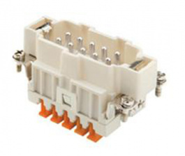 SQUICH, CSH , 10 poles + earth, male insert, with male contacts, silver plated, ILME