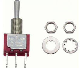 RND 210-00434, Miniature Toggle Switch, On-Off-On, PC Thru-hole, RND Components