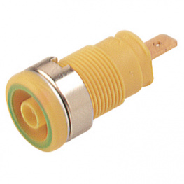 SEB 2610 F4,8 YELLOW/GREEN, Safety socket diam. 4 mm Yellow / Green CAT III, SKS Kontakttechnik