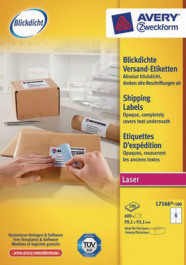 L7166-100, Parcel labels, 100 sheets/600 labels, 99.1 x 93.1 mm, White, Zweckform