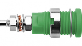 SEB 6446 Ni / GN, Laboratory socket diam. 4 mm Green CAT III, Schutzinger