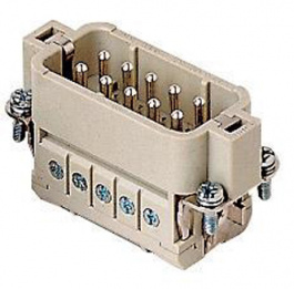 CDAM 10 X, CDA, 10 poles + earth, male insert, with male contacts, silver plated, ILME