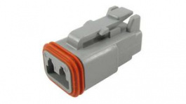 DT06-2S-C015, Housing, Receptacle, 1 Rows, 2 Poles, Grey, Deutsch / TE