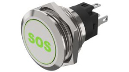 82-6151.1AA4.B015, Illuminated Pushbutton 1CO, IP65/IP67, LED, Red/Green, Momentary Function, EAO