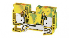 2494010000, Terminal block, Push-In, 2 Poles, 16mm2, Green / Yellow, Weidmuller