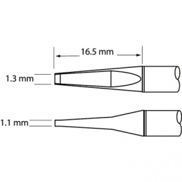 PTTC-702, Soldering Tip Blade, pair 1.3 mm 390 °C, Metcal