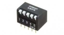 A6FR-6101, Piano DIP Switch Short Lever 6 Positions 2.54mm PCB Pins, Omron