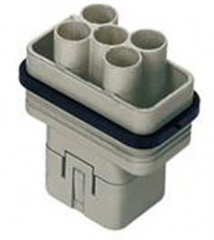 CQM 04/2, CQ , 4 poles + earth, male insert, for male contacts 40A and 10A, ILME