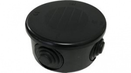 665N, Round Junction Box 77x77x40mm Black Thermoplastic IP55, WISKA LTD