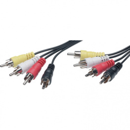 AC61-1,5M/BK-R, Audio cable stereo cinch 1.5 m Black, ELFA производитель