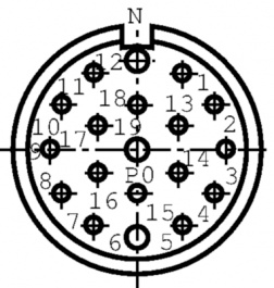 99 4633 20 19, Appliance plug, 19-pin 623 Poles=19 Male, Binder