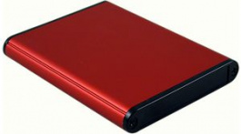 1455A802RD, Корпус: с панелью; 1455; Х:70мм; Y:80мм; Z:12мм; алюминий; красный, Hammond