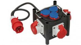 1153680100, Distribution Cube 6 CEE Connector/Schuko Type F Black CEE Plug, Brennenstuhl