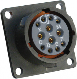 UTS014E12S, Panel Mount Socket with Flange UTS Hi Seal Poles=12 Female Housing size14, Souriau Esterline Sunbank