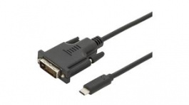 AK-300332-020-S, Video Cable, DVI-D 24 + 1-Pin Male - USB-C Plug 2m, DIGITUS