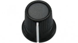 RND 210-00298, Plastic Round Knob, black / grey, 6.4 mm H Shaft, RND Components