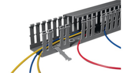HTWD-PW-100X80-PVC-GY, Slotted Wiring Duct PVC 2 m 100 mm 80 mm Grey, HellermannTyton