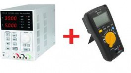 BUNDLE - 320-KA3005D + 355-00003, Bench Top Power Supply + Digital Multimeter, 30V, 5A, 150W, Adjustable, CEE 7/7, RND Lab