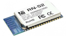 RN52-I/RM, Модуль: Bluetooth; GPIO, SPI, UART, USB; SMD; 2.1 EDR; Дальность:10м, Microchip
