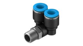 QSYL-1/4-10, Push-In Y-Fitting, 55.5mm, Compressed Air, QS, Festo