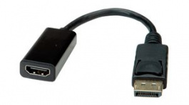 12993138, Video Cable Adapter, DisplayPort Plug - HDMI Socket 150mm, Value