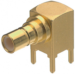 59S225-400L5, Chassis male connector SMB, angled 50 Ohm, 4 GHz, Male, SMB, Rosenberger connectors